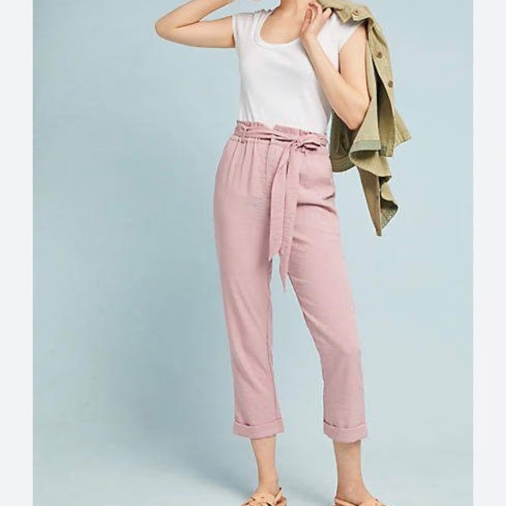 Women’s Cartonnier Anthropologie Nwt Lorena Paper Bag Waist Trousers Size Large